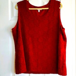 NWOT Croft & Barrow burgundy eyelet tank sz 2x